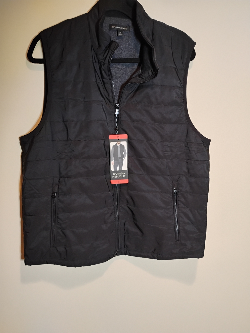 Banana Republic Men's Black Quilted Vest
